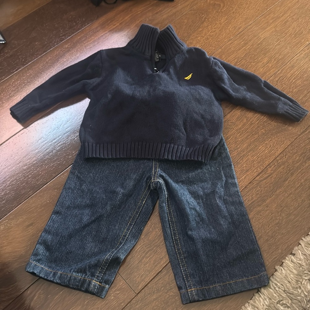New without tag náutica sweater and jeans size 9 months